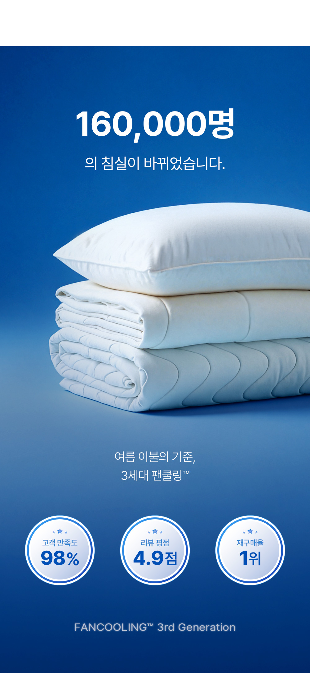 헬렌스타인 3세대 팬쿨링 여름 이불의 기준 판매량