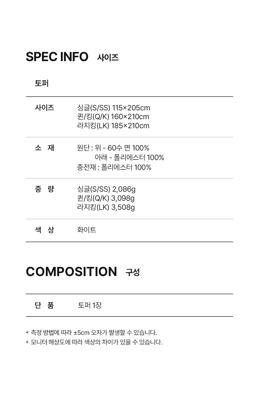 헬렌스타인 프리마로프트 토퍼